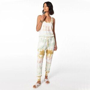NWT Young Fabulous  &  Broke Eberhart green  &  pink tie dye jumpsuit, S